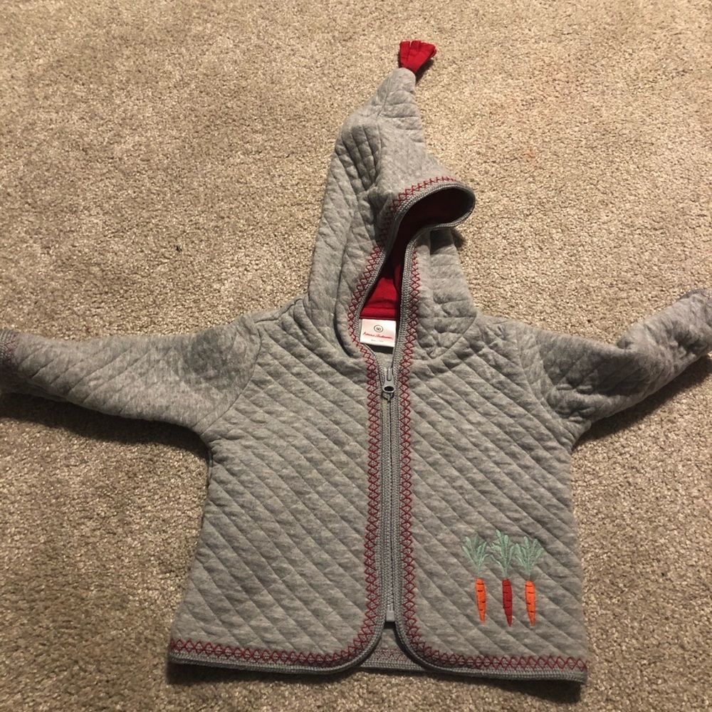 Hanna Anderson Gray Carrot Zip Up 50cm or 0-6 m